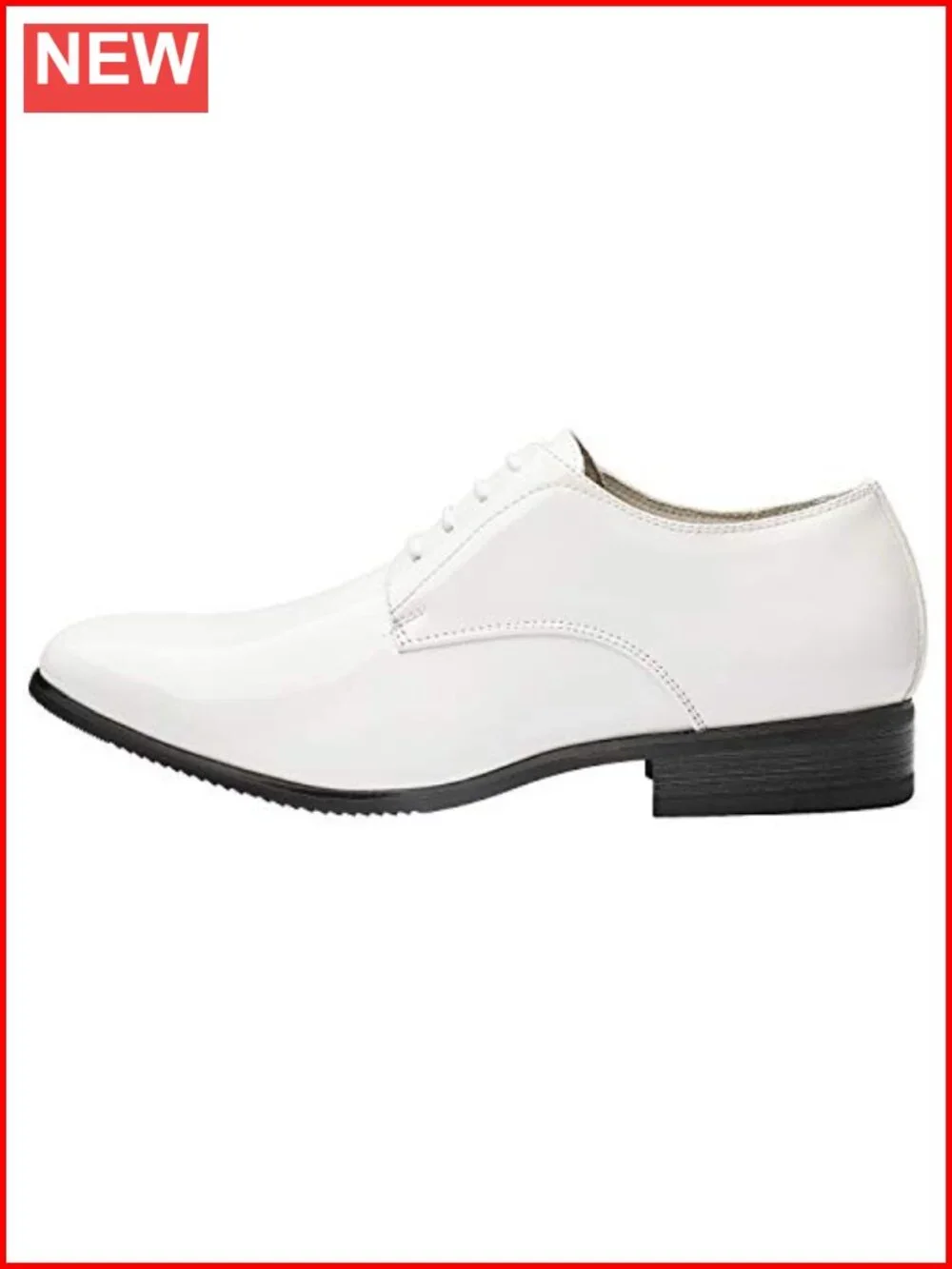 Faux Patent Leather Tuxedo Dress Shoes Classic Lace-up Formal Oxford Men's
